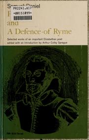 Cover of: Poems and a defence of ryme by Daniel, Samuel