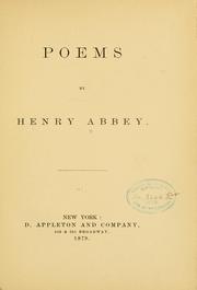 Cover of: Poems by Henry Abbey