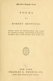 Cover of: ...Poems by Robert Browning