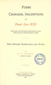 Poems, charades, inscriptions of Pope Leo XIII by Leo XIII Pope