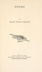 Cover of: Poems by Ralph Waldo Emerson