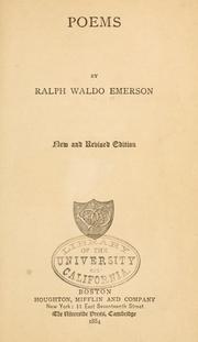 Cover of: Poems. by Ralph Waldo Emerson