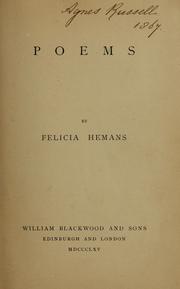 Cover of: Poems. by Felicia Dorothea Browne Hemans