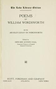Cover of: Poems of William Wordsworth by William Wordsworth