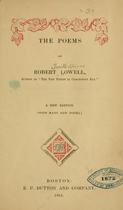 Cover of: The poems of Robert Lowell  ... by Robert Lowell