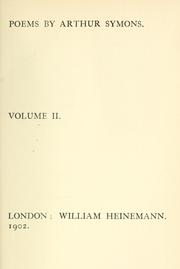 Cover of: Poems by Arthur Symons