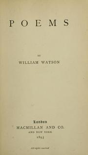 Cover of: Poems. by Watson, William Sir