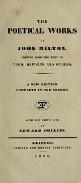 Cover of: The poetical works of John Milton, printed from the text of Todd, Hawkins and others.