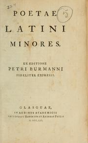 Cover of: Poetae Latini minores by Pieter Burman