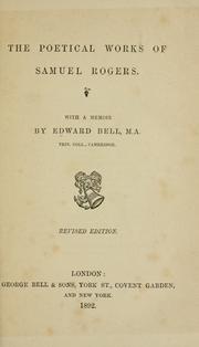 Cover of: The poetical works of Samuel Rogers