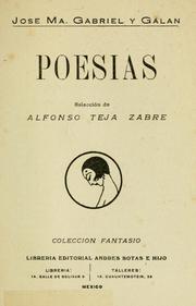 Cover of: Poesías: Selección de Alfonso Teja Zabre