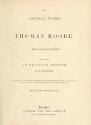 Cover of: The poetical works of Thomas Moore. by Thomas Moore