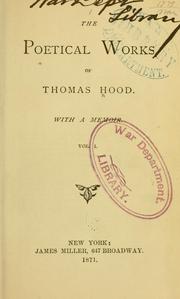 Cover of: The poetical works by Thomas Hood