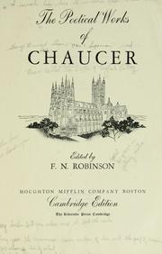 Cover of: The poetical works of Chaucer