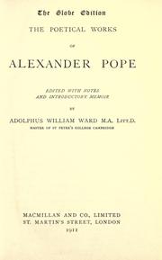 Cover of: The poetical works of Alexander Pope by Alexander Pope