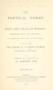 Cover of: The Poetical Works of John and Charles Wesley: Reprinted from the Originals ...