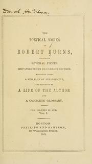 Cover of: The poetical works of Robert Burns by Robert Burns