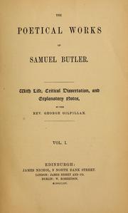 The poetical works of Samuel Butler by Samuel Butler