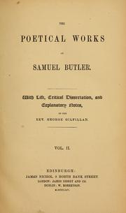 The poetical works of Samuel Butler by Samuel Butler