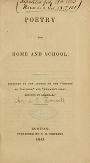 Poetry for home and school by Anna C. Lowell