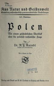 Cover of: Polen: mit einem geschichtlichen Überblick über die polnisch-ruthenische Frage.