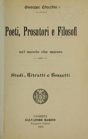 Cover of: Poeti, prosatori e filosofi. by Giuseppe.* Checchia, Giuseppe.* Checchia