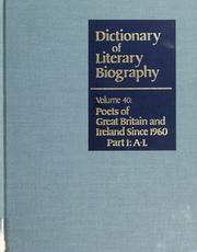 Cover of: Poets of Great Britain and Ireland since 1960