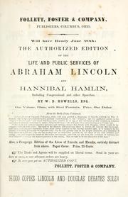 Cover of: Political debates between Hon. Abraham Lincoln and Hon. Stephen A. Douglas: in the celebrated campaign of 1858, in Illinois.