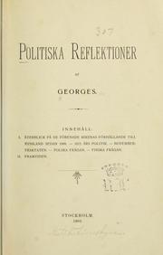 Cover of: Politiska reflektioner