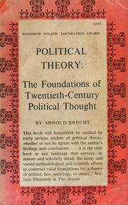 Cover of: Political theory by Arnold Brecht