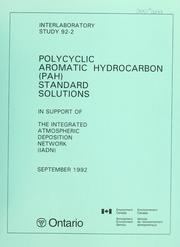 Cover of: Polycyclic aromatic hydrocarbon (PAH) standard solutions: in support of the integrated atmospheric deposition network (IADN) : report