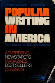 Cover of: Popular writing in America by Donald McQuade