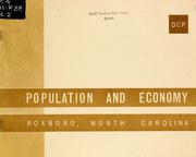 Cover of: Population and economy, Roxboro, North Carolina by Lawrence Mann