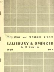 Cover of: Population and economic report, Salisbury, Spencer, N.C. by North Carolina. Division of Community Planning