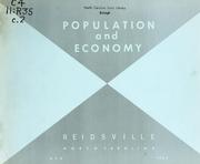 Population and economy, Reidsville, North Carolina by North Carolina. Division of Community Planning