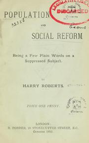 Cover of: Population and social reform