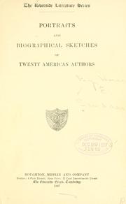 Cover of: Portraits and biographical sketches of twenty American authors. by Horace Elisha Scudder