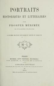 Cover of: Portraits historiques et littéraires.