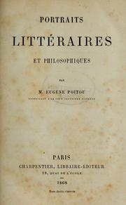 Cover of: Portraits littéraires et philosophiques