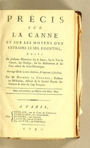 Cover of: Précis sur la canne et sur les moyens d'en extraire le sel essentiel. by Jacques-François Dutrône de La Couture