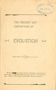 Cover of: The present day conception of evolution