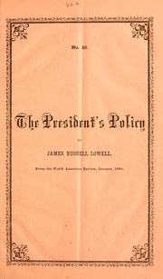 Cover of: The President's policy