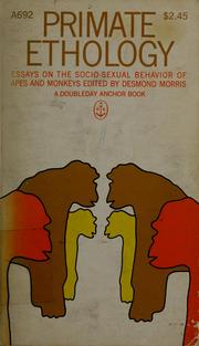 Cover of: Primate ethology. by Desmond Morris