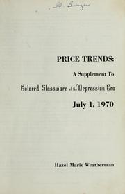 Cover of: Price trends: A supplement to colored glassware of the Depression Era.