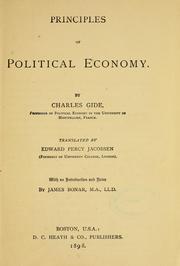 Cover of: Principles of political economy by Charles Gide