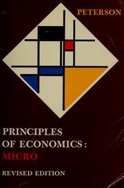 Cover of: Principles of economics: micro