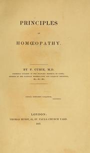 Cover of: Principles of homoeopathy