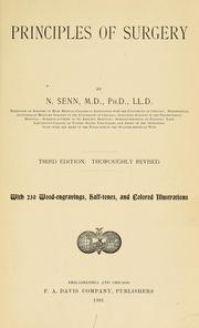 Cover of: Principles of surgery