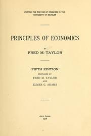 Cover of: Principles of economics by Fred M. Taylor