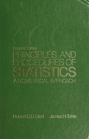 Cover of: Principles and procedures of statistics: a biometrical approach
